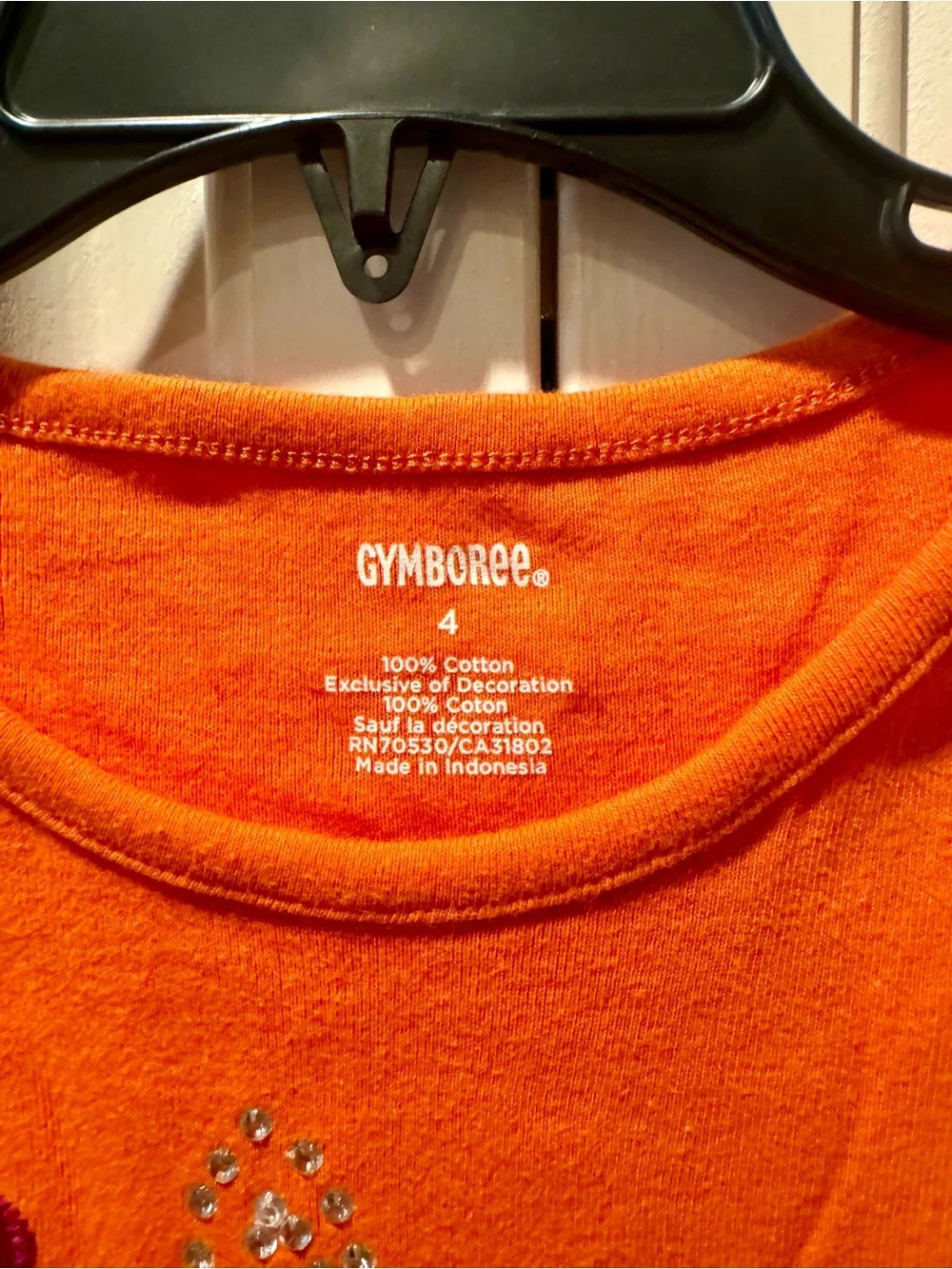 Girl’s Gymboree Orange Long-Sleeve Sparkle Fox Tee - Size 4